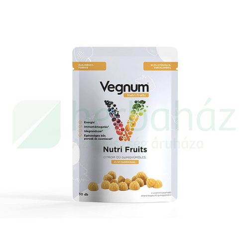Vegnum Nutri Fruits Citrom Ízű Étrend-Kiegészítő Gumigyümölcs C-Vitaminnal 30Db