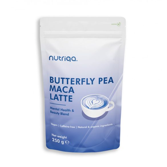 Nutriqa vegan koffeinmentes pillangóborsó-maca latte 250 g