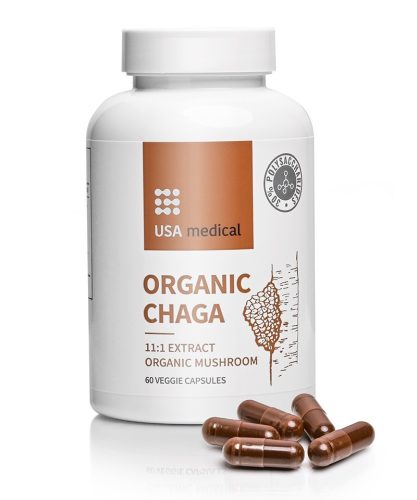 Usa Medical Organic Chaga - Organikus Hamvaskéreg Gomba Kivonat Kapszula 60Db