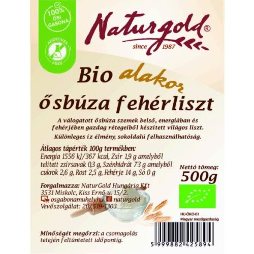 Naturgold bio alakor ősbúza fehérliszt 500 g