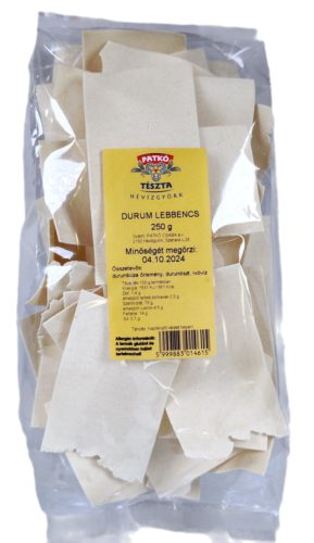 PATKÓ DURUM LEBBENCS TÉSZTA 250G