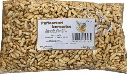 Wittmer Puffasztott Barnarizs 100G