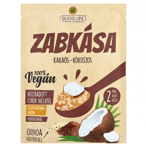 Oligolife vegán zabkása kakaó kókusz édesítőszerekkel 65 g