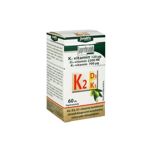 Jutavit K2 (120µg) + D3 (2200NE) + K1 (700µg) vitamin lágyzselatin kapszula 60 db