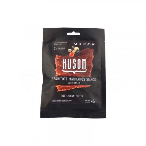 Gluténmentes Husom Szárított Marhahús Snack Törtborsos 40G