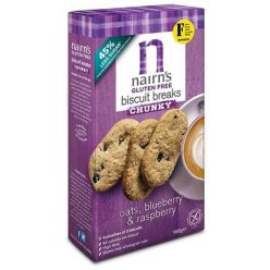   Nairns gluténmentes teljeskiőrlésű 63% rostdús zabkeksz áfonya&málna 160 g