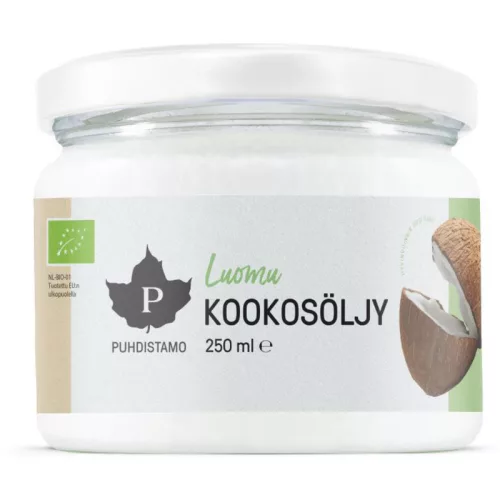 Puhdistamo Extra-neitsyt kookosöljy 250 ml extra szűz bio kókuszolaj
