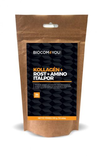 Biocom Kollagén+Rost+Amino Italp mangó ízű utántöltős 510 gramm