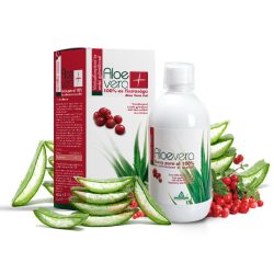   Specchiasol® Aloe Vera ital Vörösáfonyás - 8000 mg/liter acemannán tartalommal! IASC logó a dobozon.