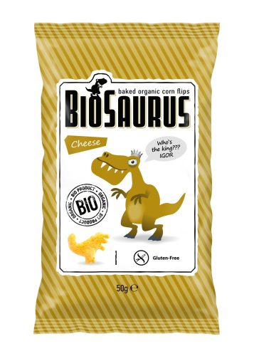 BioSaurus Bio Kukorica Snack - sajt 50 g  Új termék