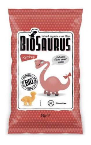 BioSaurus Bio Kukorica Snack - ketchup 50 g  Új termék