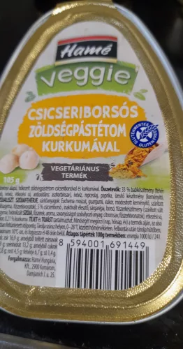 HAMÉ VEGGIE CSICSERIB.-KURKUMA PÁSTÉTOM