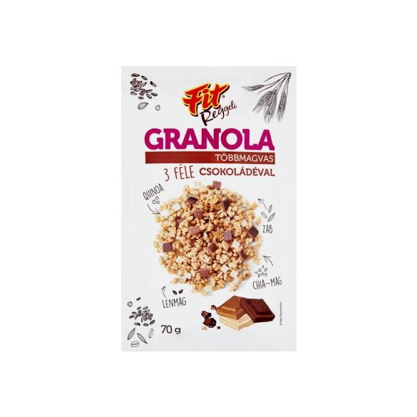 Fit reggeli granola többmagvas 3 féle csokival 70 g