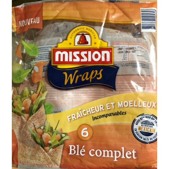 Mission teljeskiőrlésű wrap 370 g