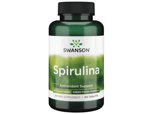 Swanson Spirulina alga (Minősített Organikus) 500 mg / 180 tabletta