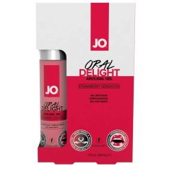   System JO Oral Delight - hűsítő, ehető síkosító - eper (30ml)