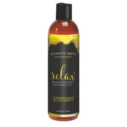   Intimate Earth Relax - nyugtató masszázsolaj - citromfű-kókusz (120ml)