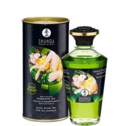  Shunga - melegítő hatású masszázsolaj - zöld tea (100ml)