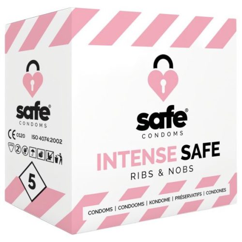 SAFE Intense Safe - bordázott-pontozott óvszer (5db)