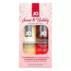   JO System Sweet & Bubble - ízes síkosító szett - pezsgő-csokis eper (2db)