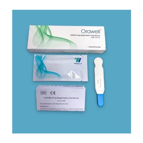 Well Biotech Orawell COVID-19 antigén, nyalókás, egylépéses gyorsteszt – 1 db tesztkészlet (nyálból)